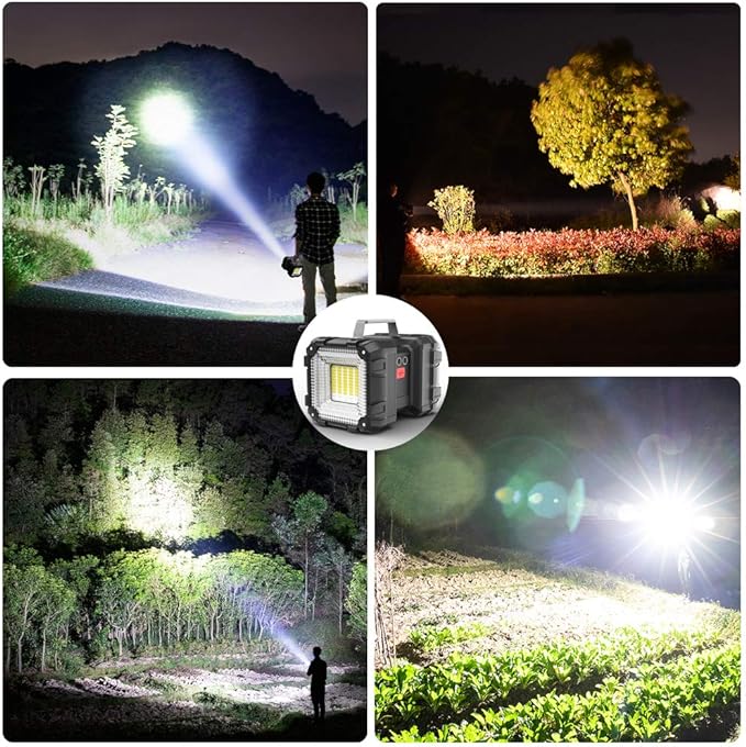 AlpsWolf Rechargeable Flashlight, LED Spotlight Flashlight 15000 Capacity 4000LM 20h Ultra-Long Standby Ultra Bright Flashlight Waterproof with USB Output as a Power Bank for Camping Accessories