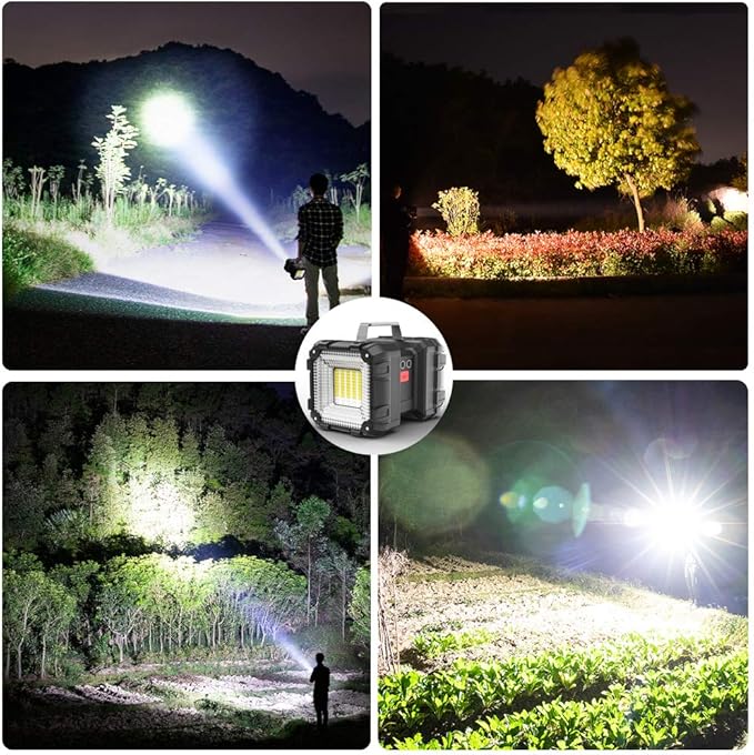 AlpsWolf Rechargeable Flashlight, LED Spotlight Flashlight 20000 Capacity 4000LM 25h Ultra-Long Standby 3+4 Lights Modes Ultra Bright Flashlight Waterproof with USB Output as a Power Bank