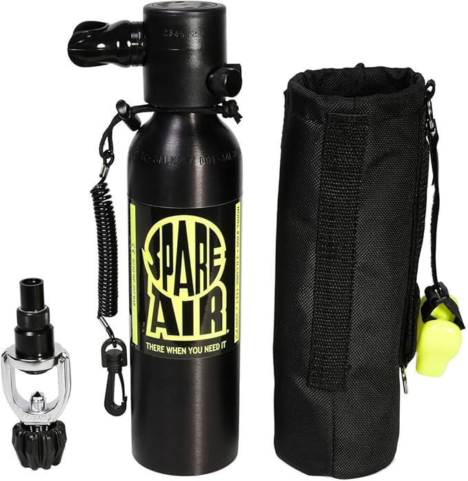 Spare Air Original Mini Scuba Tank - 6 cu ft -Made in USA -DOT Marked Tank with Holster, Leash, Refill Adapter