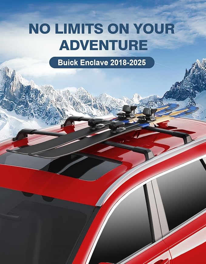 Roof Rack Cross Bars 220lbs Compatible with Buick Enclave 2018-2024 (with Flush Side Rails),All-Metal Aluminum Heavy Duty Crossbar Luggage Racks Roof Rails Rooftop Canoe Accessories