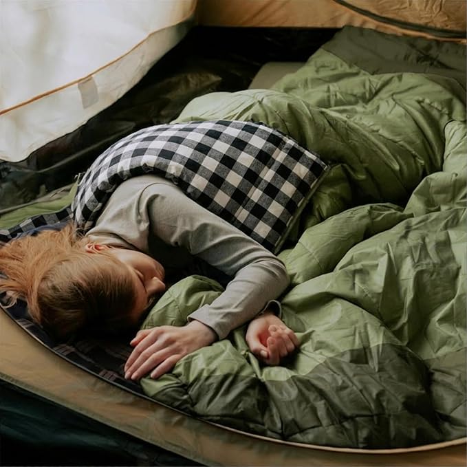 ShinHye 0 Degree Sleeping Bag for Adults - Cotton Flannel 4 Season Cold Weather Winter, XXL Big and Tall Camping Sleeping Bag with Compression Sack
