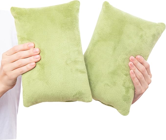 1 MIDDLE ONE 2 Pack Small Pillow, Memory Foam Mini Pillow 11 X 7 Inches for Travel, Sleeping, Nap and Neck, Knee, Lumbar Support, Tiny Cushion for Pet, Dogs (Sage Green)