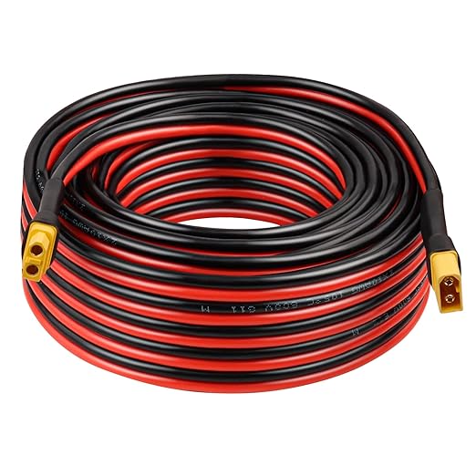 10AWG 40FT XT60 Extension Cable 2 3 5 10 15 20 25 30 35 40 50 75 100FT XT60 Female to Male Connector for Portable Power Station Solar Panel RC Battery