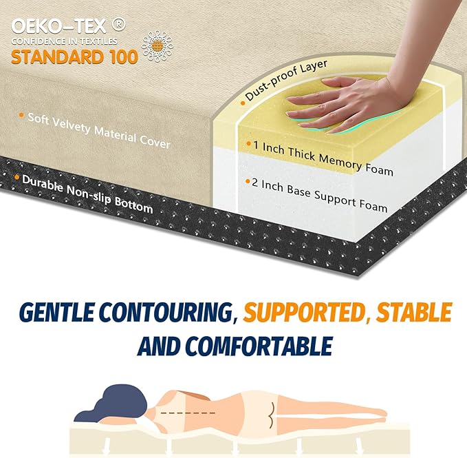 CYMULA Memory Foam Camping Mattress Pad, CertiPUR-US Sleeping Mat, Portable Roll Up Mattress for Adults, Camping Bed Pads for Sleepover, Car Bed with Travel Bag