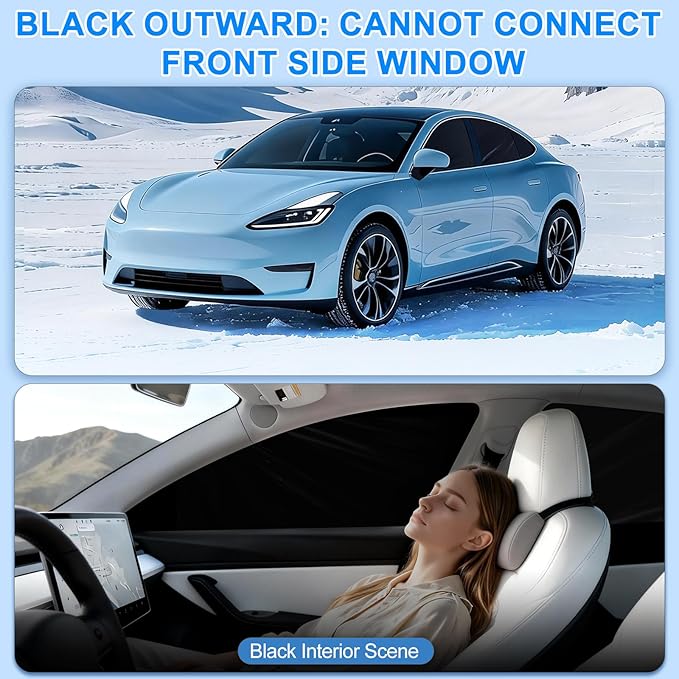 Car Window Shades for Tesla Model Y 2020-2024 Privacy Car Window Covers for Camping | Sleeve-on Design | Upgrade Graphene | Car Window Sunshades for Heat & UV Rays, 8Pcs Set Exclude Roof Sunshade
