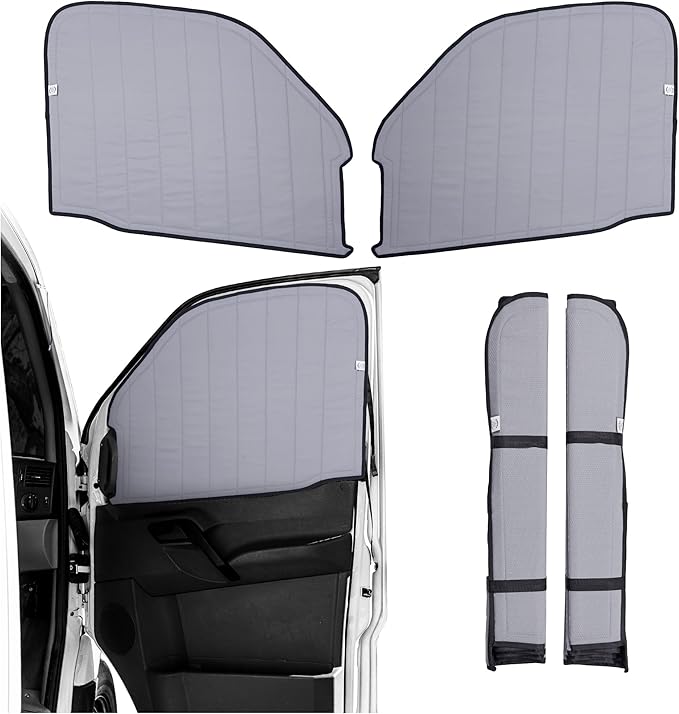 Living in a Bubble Insulated Blackout Front Window Covers for Mercedes Benz Sprinter, Campervan Accessories, Vanlife Must Have Sun Shades and Van Life Essentials (Pair) (Sprinter 2007-2018 (NCV3))