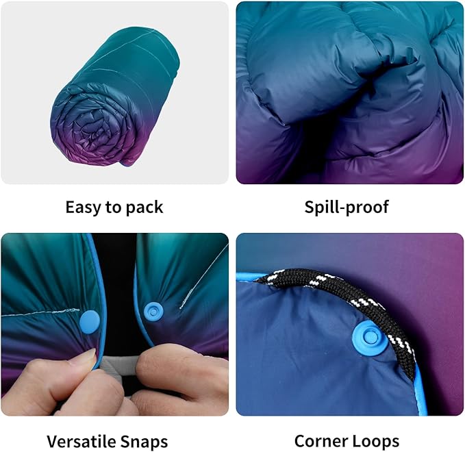 Camping Blanket, Puffy Blanket Lightweight Windproof Water Resistant for Outdoors,Hiking, Backpacking,Beach,Car,Picnic,Stadium