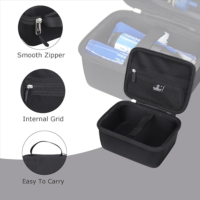 Water Filter for Sawyer Products Mini Water Filtration System, Protective Carrying for Drinking Straw, Squeeze Pouch and Other Accessories（Only Box） (Black)