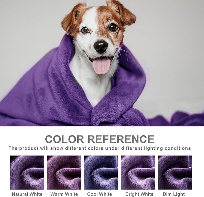 Hansleep Fleece King Size Blanket for Bed Purple, Super Soft Flannel Fuzzy King Size Plush Cozy Blanket for All Seasons, Purple, King 90x108 Inches