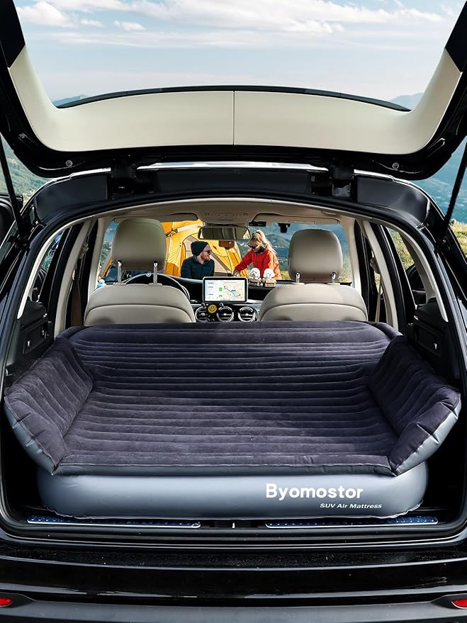 SUV Air Mattress with Wireless Removable 3-in-1 Built-in Pump & Mattress 'Wings' | 7-inch Height Car Mattress for Mid/Large SUVs, Trucks, Minivans, Supports 660lbs – Ideal for Road Trips & Camping