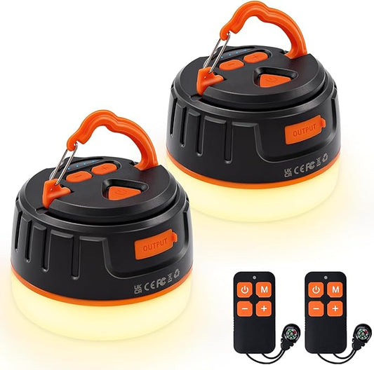 Sinvitron LED Camping Lantern Rechargeable with Remote Control - 1000LM 150H Runtime Tent Light, 5200mAh Water-Resistant Emergency Light for Hurricane Power Outages, Hiking Home
