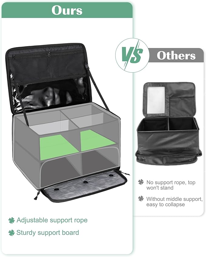 Golf Trunk Organizer, Waterproof Car Golf Locker with Separate Ventilated Compartment for 2 Pair Shoes, Golf Storage for Balls, Tees, Cap, Clothes, Gloves, Accessories, Gifts for Men, Women