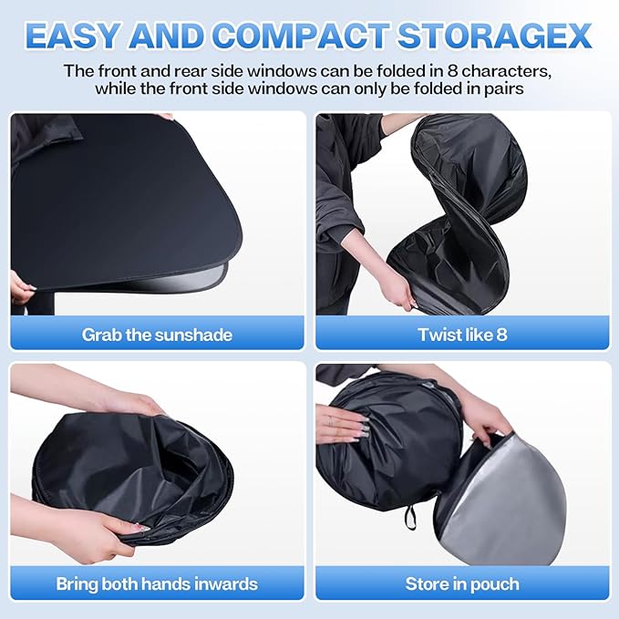 T TGBROS Windshield Sun Shade for Ford Escape 2020-2025 2026 Car Window Shades Thicken UV Block and Blackout Privacy Foldable Sunshades 8PCS Accessories Keep Cool Sun Visor Covers