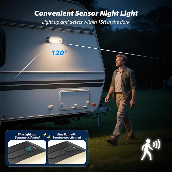 Clemas Portable LED Camping Lantern, Rechargeable Motion Sensor Lights, USB Lightweight Hanging Tent Lights, IPX5 Waterproof Emergency Magnet Light for Indoor Outdoor Power Outages Hiking Hurricane