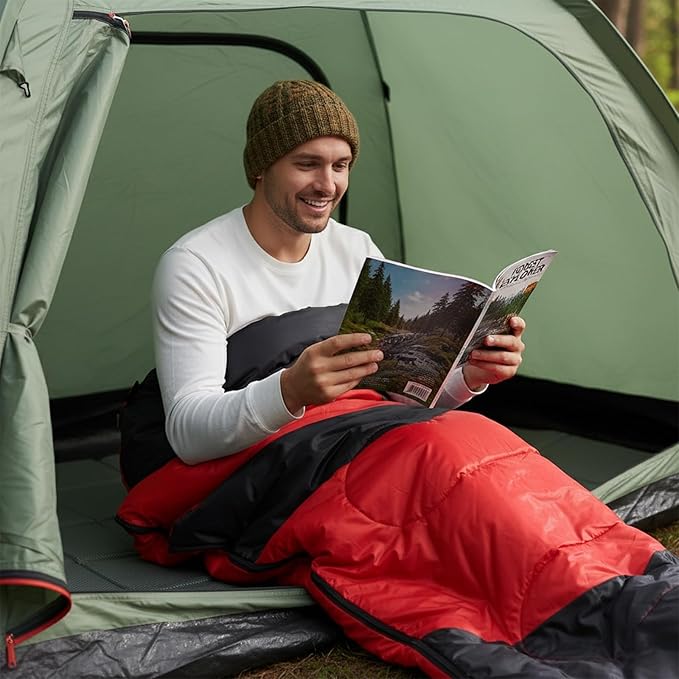 Lightweight Sleeping Bag for Backpacking and Hiking, 190T Polyester, Waterproof Envelope Style, 74.8 x 29.5 in, 2.1 lbs