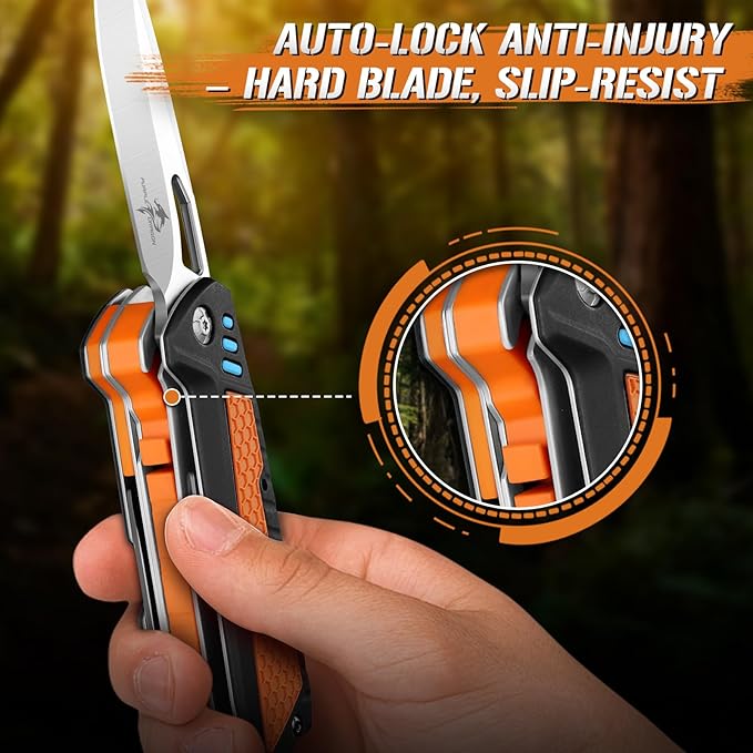 Purple Dragon Multitool,13-in-1 Pocket Knife with Sheath,Perfect for Camping, Hiking & Outdoor Use, Gift for Men Dad Husband– Orange