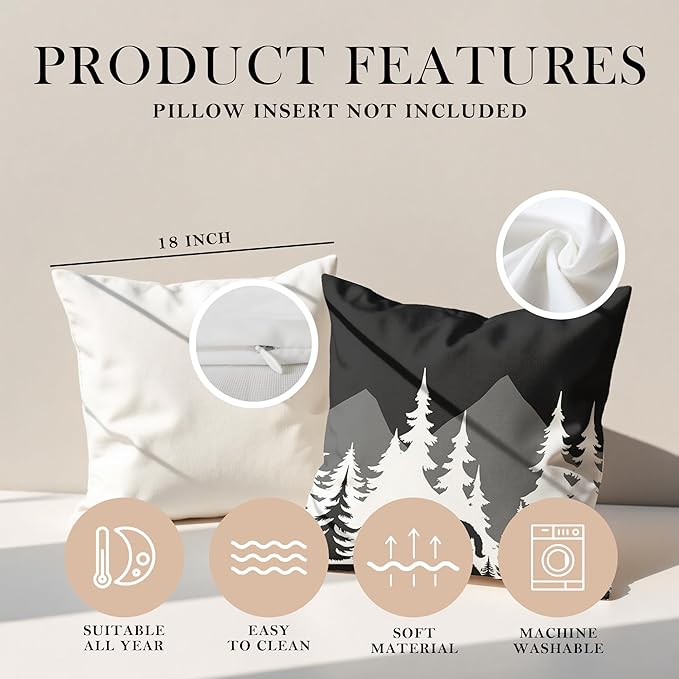Funny Bigfoot Sasquatch Forest Throw Pillow Covers,Camping Camper Bigfoot Gifts for Women,Big Foot Sasquatch Gifts,Camper Decor Pillowcase