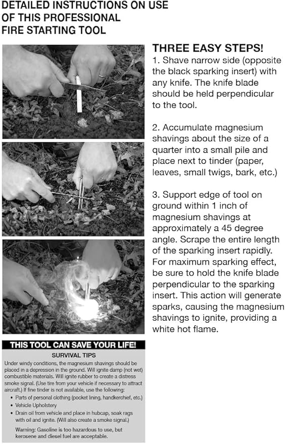 Tag-Z Doan Magnesium Fire Starter - Doan US Military Fire Starter - Government Issue Military Fire Starter Replica