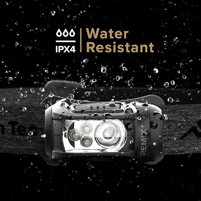 Princeton Tec Remix 450 Lumen Maxbright & Ultrabright Black / Dark Gray, LED Headlamp, IPX4 Water Resistance, Essential for Hiking, Camping, Hunting, Fishing, Running, & Safety Preparedness.
