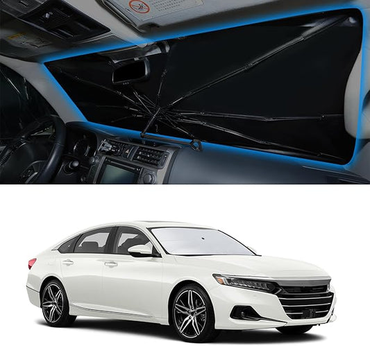 Windshield Sun Shade Umbrella Foldable Reflective Sunshade Fit for 2018-2022 Honda Accord Sedan Accessories Sun Visor Heat Protection Keeps Car Cool