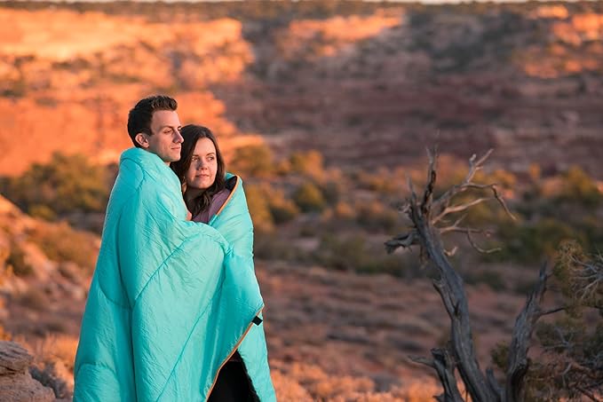 Teton Mammoth Queen Size Double Sleeping Bag- A Warm Bag The Whole Family can Enjoy – Great for Camping, Hunting and Base Camp. Compression Sack Included, 40F Teal