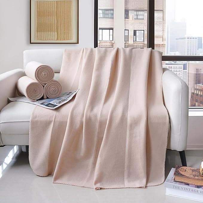 ZYFZCYBL Fleece Throw Blanket Blankets Bulk 6 Pack Soft Lightweight for Cozy Polar Fleece 50 x 60 Solid Pet-Friendly Colorful Bed Sofa Couch Fleece Fabric Travel Wedding Gift（Taupe）