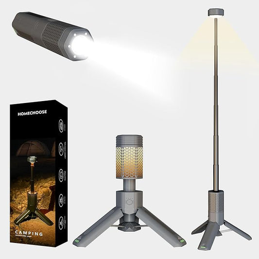 Telescopic Camping Light with Stand, 10500mAh Rechargeable Camping Lantern,Dimmable Portable Flashlight with Storage Bag,Magnetic Waterproof Work Light for Hiking Fishing Emergency Garage Outdoor Work