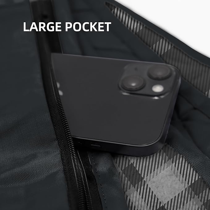 Large Outdoor Waterproof Blanket Extra Thick Fleece Stadium Blanket for Camping, Car, Pet, Picnics - Windproof, Wearable, Machine Washable 80" x 58" (Black Check)