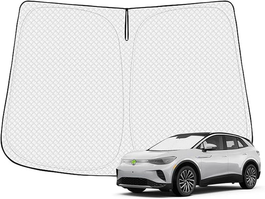 Canvcle Windshield Sun Shade for 2021-2025 2026 Volkswagen/VW ID.4 Accessories Thicken 6-Layer Front Window Sunshade Cover Sun Visor Protector Foldable Block UV Rays Keep Vehicle Cool