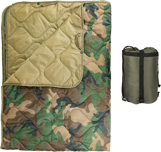 LOOGU Camo Blanket Waterproof Insulation Poncho Liner for Outdoor Camping, Hiking, Hunting, Survival, Backpacking, Picnicking