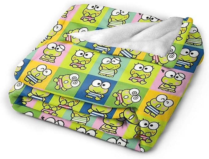 Funny Frog Blanket Cozy Soft Cute Frog Flannel Plush Throw Blanket Warm Fluffy Fleece Bedding Stuff Decor Blanket Gifts for Lover Teens Girls Boys Kids Adults Women 50"x60"