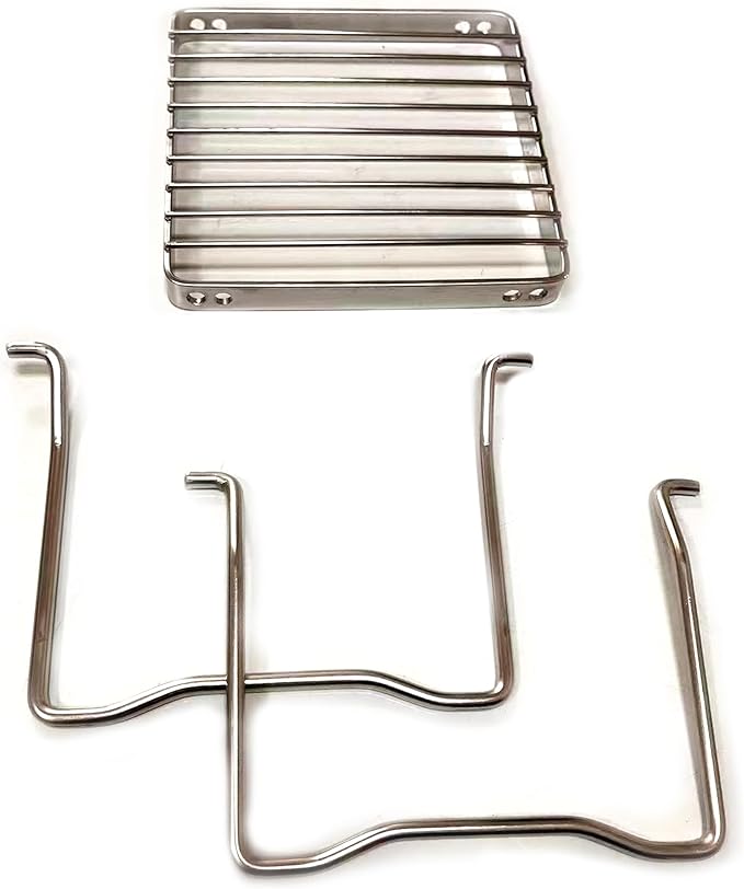 TreGoo Ultralight Mini Camp Grill with Foldable Legs – 304 Stainless Steel Grate, Portable Gas Stove & Campfire Stand, Compact Grill Grid for Backpacking/Camping/Hiking/Picnic/Travel/Fishing (Weave)