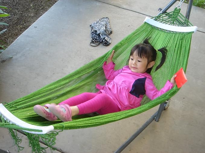 Indoor/Outdoor Small Hammock Swing Bed with Adjustable Medium Duty Metal Frame 48", and a Free Hand Carry Bag