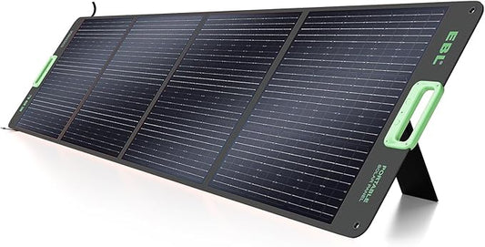 EBL 200W Portable Solar Panel High Efficiency Solar Power Panel for Home, RV, Camping, Marine, Off-Grid Applications, Weatherproof Solar Charging Solution