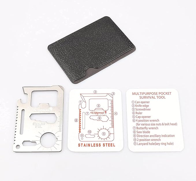 GUARDMAN Fathers Day Gift 2-Pack 11-in-1 Credit Card Multitool – Multitool Wallet Survival Tactical Tool with Knife, Bottle Opener & More – Dad Gift for Men