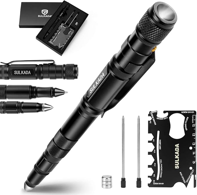 SULKADA Gift for Men Women, Tactical Pen Gift Set, Cool Gadget Stocking Stuffer,Unique Birthday Gift Ideal