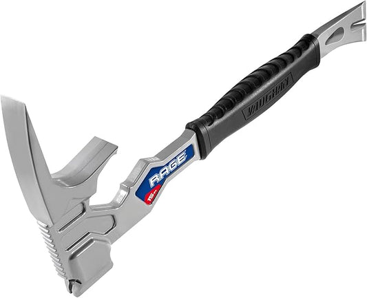 Vaughan 15 Inch Multi-Function Demolition Tool, Hammer, Nail Puller, Multi-Use, Heavy Duty Construction, DIY Hand Tools - Blue 050042