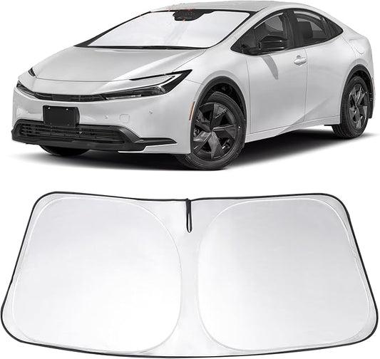 Windshield Sun Shade Custom Fit 2023 2024 2025 2026 Toyota Prius Accessories Foldable Sunshade Sun Blocker Front Window Shades Covers Keep Car Cooler