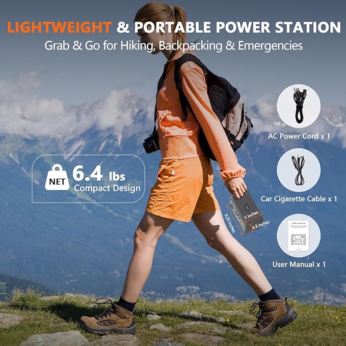 ALLWEI 300W/256Wh LiFePO4 Solar Generator with 100W Solar Panel Included, Portable Power Station with AC Outlet USB Port, Solar Powered Battery Generator for Outdoor Camping, Home Backup, Power Outage