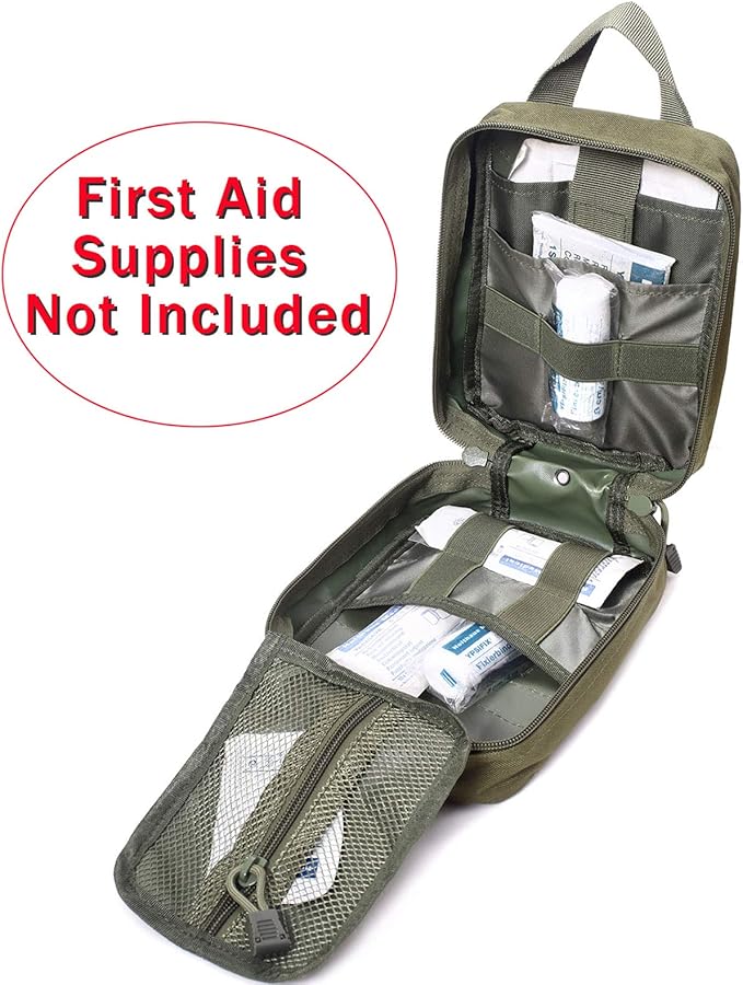 Molle Pouch, Sturdy 600D Nylon Tactical Medical Pouch,Rip-Away EMT First Aid Pouch (Bag Only)