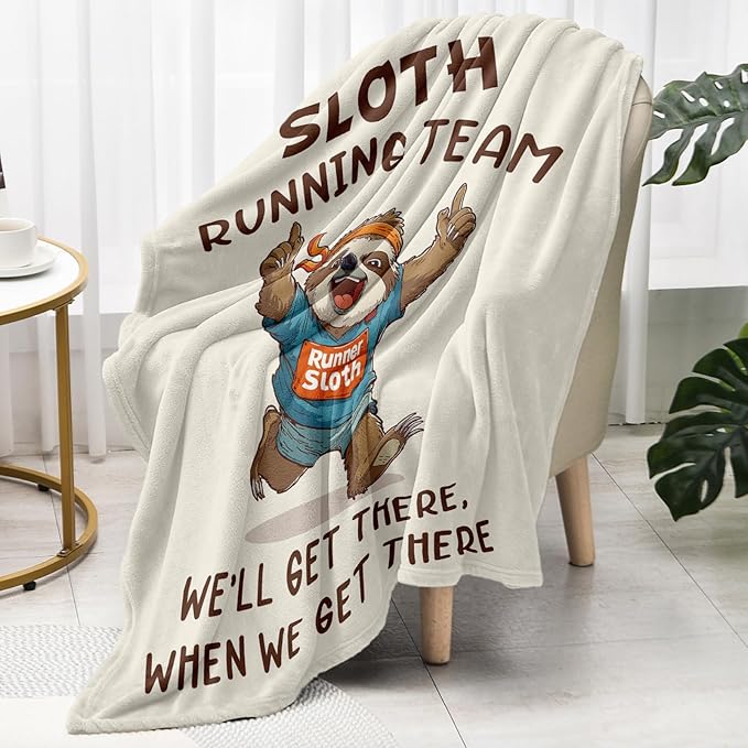 Funny Gifts for Runners Men Women, Cross Country Gifts - Throw Blankets 60" x 50", Marathon Runners Gift, Cool Running Essentials for women Men, Half Marathon, Track and Field Running Present