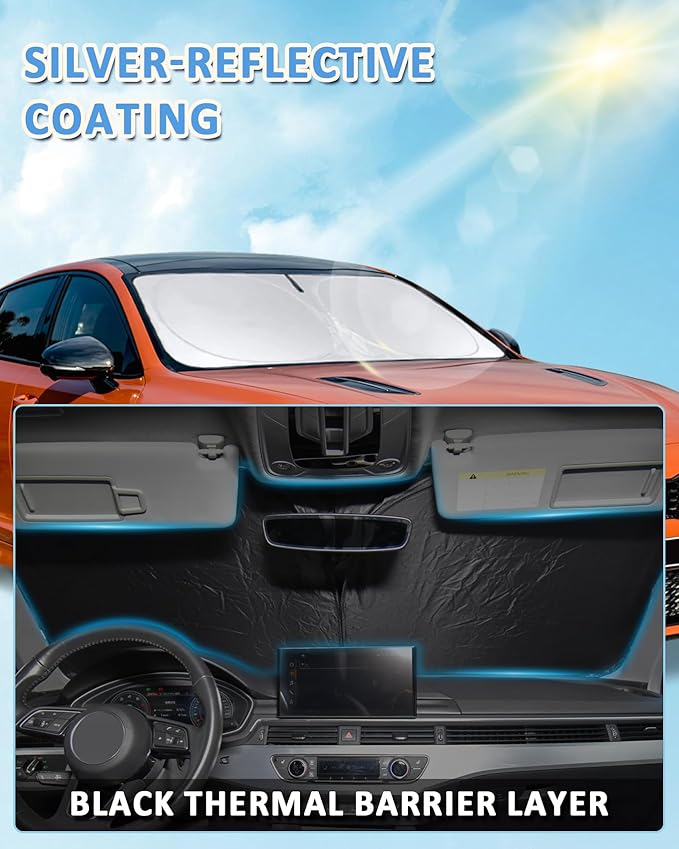 Sun Shade for Sentra Windshield Sunshade Custom Fit Nissan Sentra 2020-2025 2026 Accessories Front Window Cover Retractable Sun Visor Protector Keep Interior Cool UV Blocker