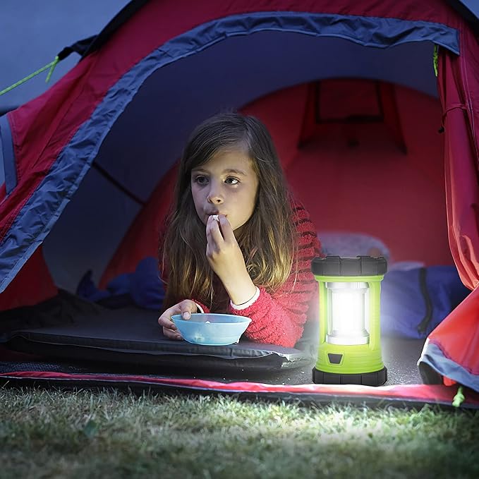 elesall Camping Lantern, 3000LM LED Rechargeable Battery Operated Lantern, 5 Light Modes, COB Waterproof Lantern Flashlight, Camping Light for Power Outage, Hurricane, Survival, Hiking