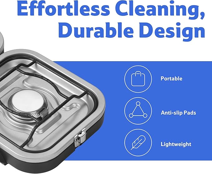 Naturehike Upgraded Folding Gas Stove 2 Burner Camping Stove Portable Gas Stove with Dual Burners Compact Lightweight Propane Stove for Camping Picnics Backpacking