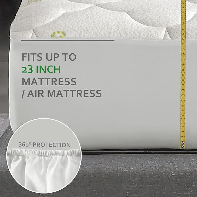 Twin XL Mattress Topper, Quilted Thick Viscose Mattress Pad Cover, Noiseless Plush Pillow Top Mattress Topper Extra Long Twin Fits 15-23 Inches Extra Deep Mattresses