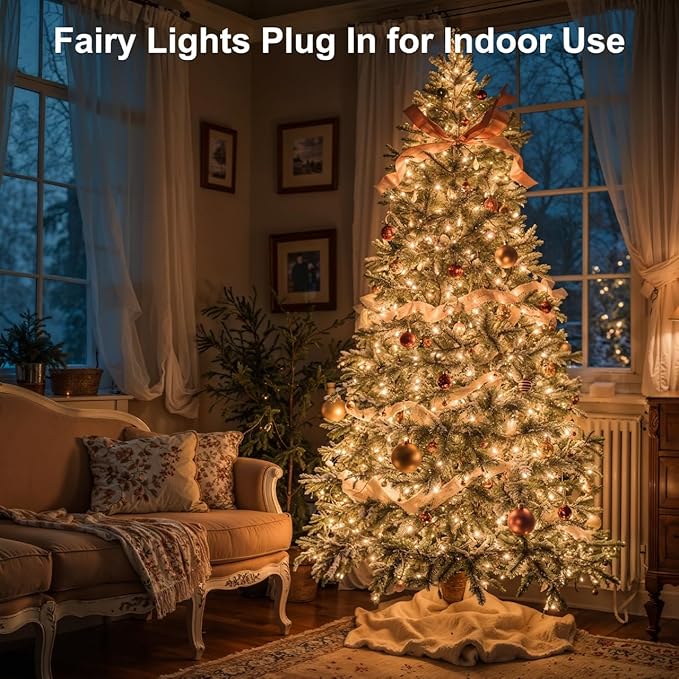 200FT 600LED Christmas Lights Plug in,Warm White Waterproof Fairy Lights with Timer/8 Modes, Christmas Tree Lights Lighting Outdoor Indoor Garden Party Wedding Christmas Tree Decoration
