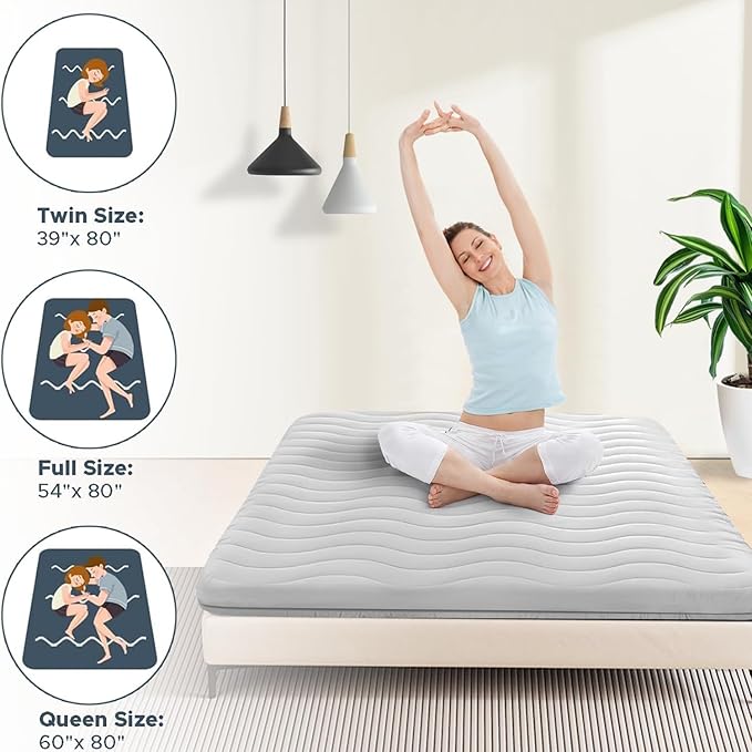 Japanese Futon Floor Mattress, 100% High Density Comfortable Foam, 3.5" Thicken Foldable Mattress Tatami Mat Sleeping Pad, Ideal for Comfort and Support, Kids Floor Lounger Pillow Bed Sofa (Twin）