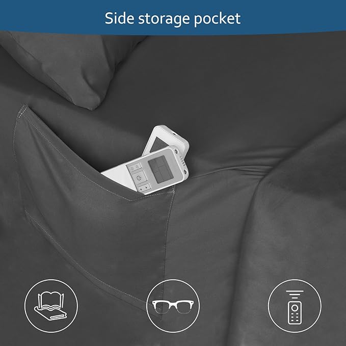 Moonsea Deep Pocket Twin XL Sheet Sets - Extra Long Twin Sheets - 4 Piece Bed Sheets Twin XL Fade Resistant Fits 16in to 24in Pillow Top Air Bed Mattress - Black