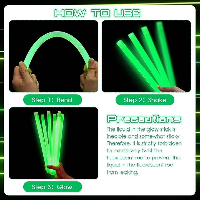 Lewtemi 10 Pcs Large Glow Sticks Big Giant Jumbo Halloween Christmas Emergency Light Stick for Camping Accessories, Survival Kit