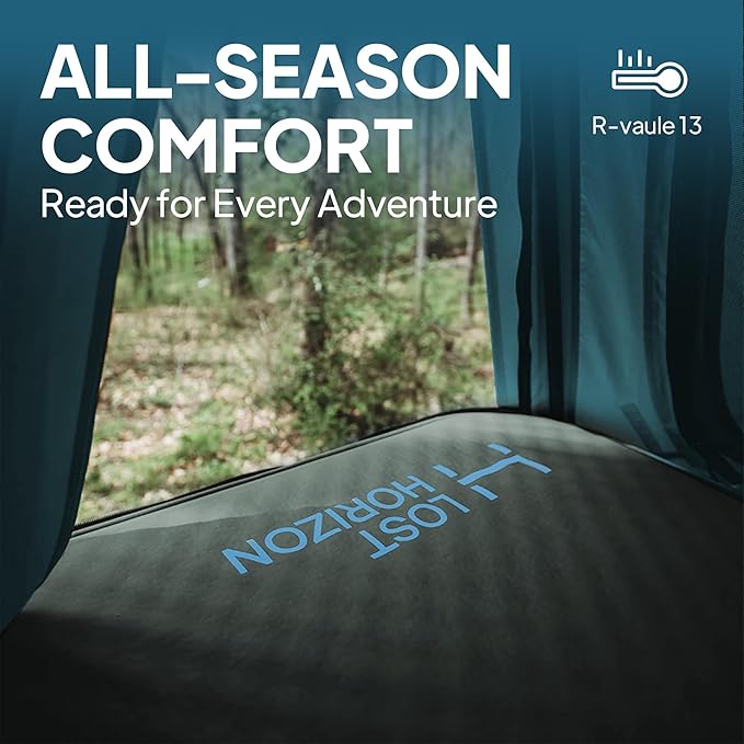 Lost Horizon Truck Bed Camping Air Mattress with Foam, Self Inflating Sleeping Pad for Tacoma 6FT with Pump Sack, 4.5" Thick